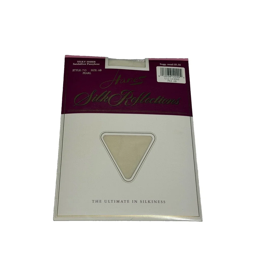 NWT VTG Hanes Silk Reflections Silky Sheer Size CD Pearl ColorUSA
